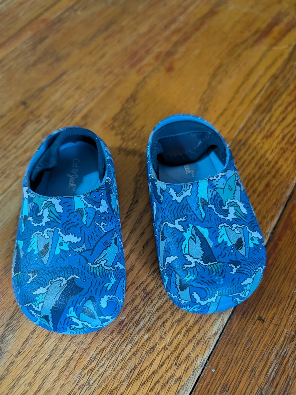 Cat & Jack Blue Shark-Pattern Kids Water Shoes